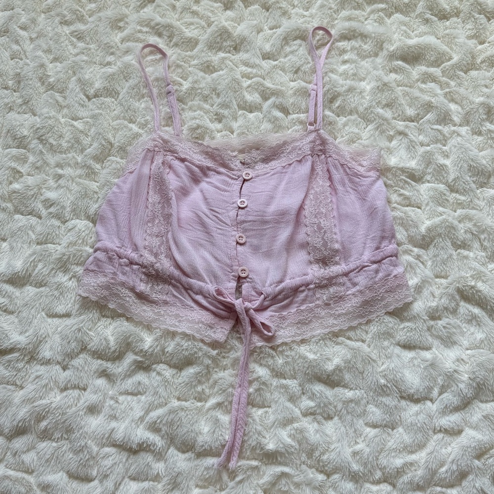 PacSun Lace Pink Crop Top